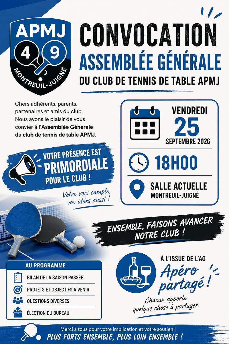 ASSEMBLÉE GÉNÉRALE DE L’APMJ49