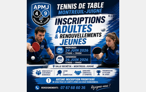Renouvellement inscriptions jeunes ouvertes (compétiteurs et loisirs)