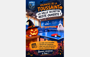 Occupation salle Secrétin - Vacances Toussaint