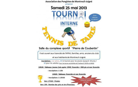 Tournoi interne de l'APMJ