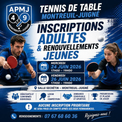 Renouvellement inscriptions jeunes ouvertes (compétiteurs et loisirs)
